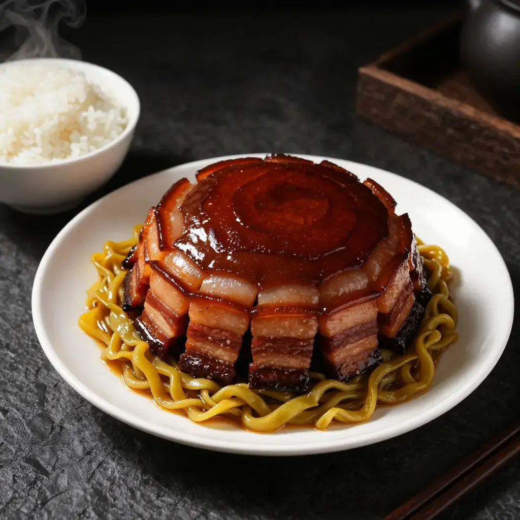Fujian Mei Cai Kou Rou (福建梅菜扣肉 — Fujian Steamed Pork with Preserved Mustard Greens)