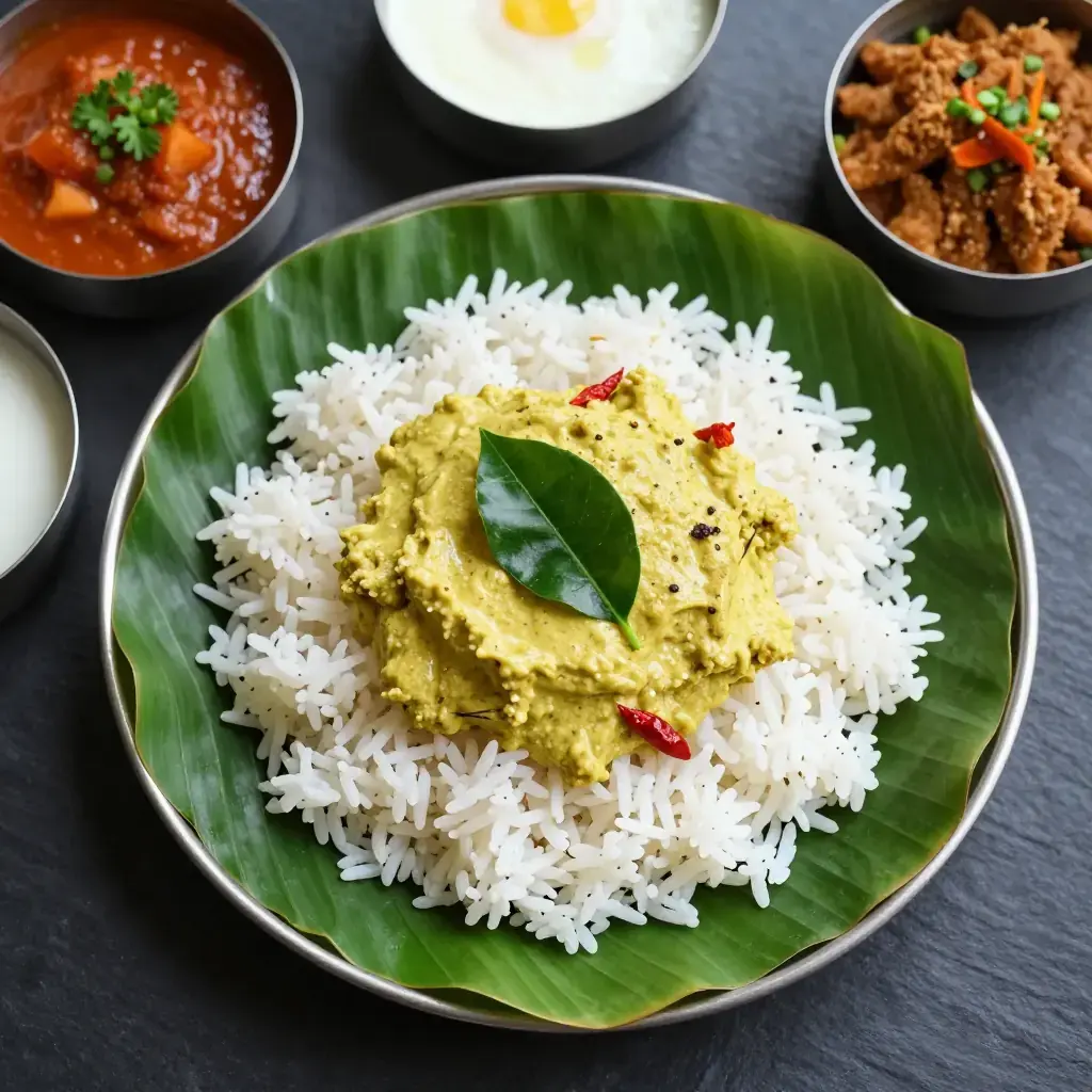 Kalan (കാളൻ — Kerala Raw Banana and Yam in Spiced Yoghurt Sauce)