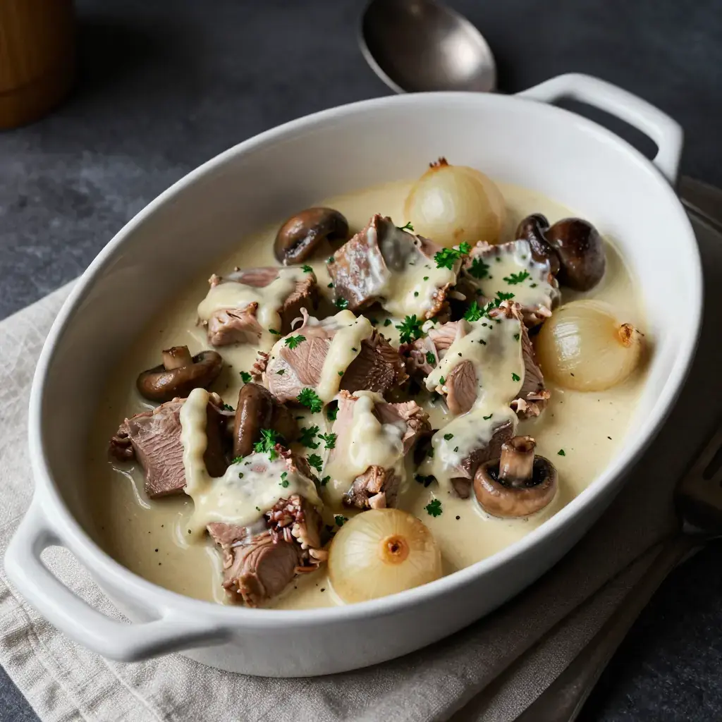 Blanquette de Veau (Blanquette of Veal — French Creamy Veal Stew)