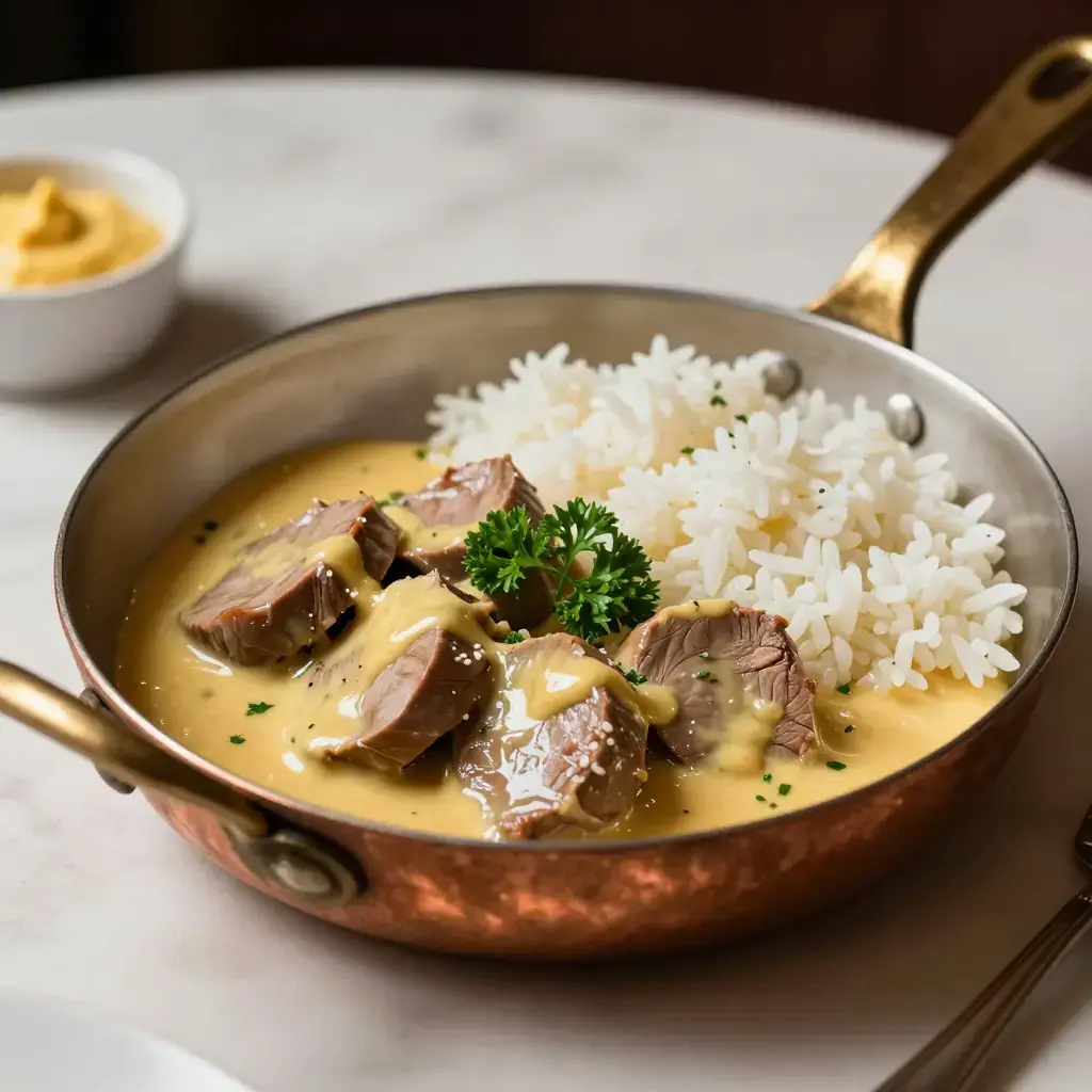 Rognons de Veau à la Moutarde (Veal Kidneys in Dijon Mustard Cream Sauce)