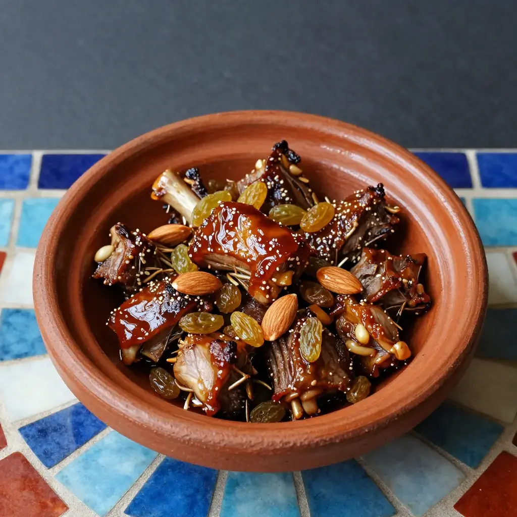 Mrouzia (مرزية — Moroccan Braised Lamb with Honey, Raisins and Ras el Hanout)