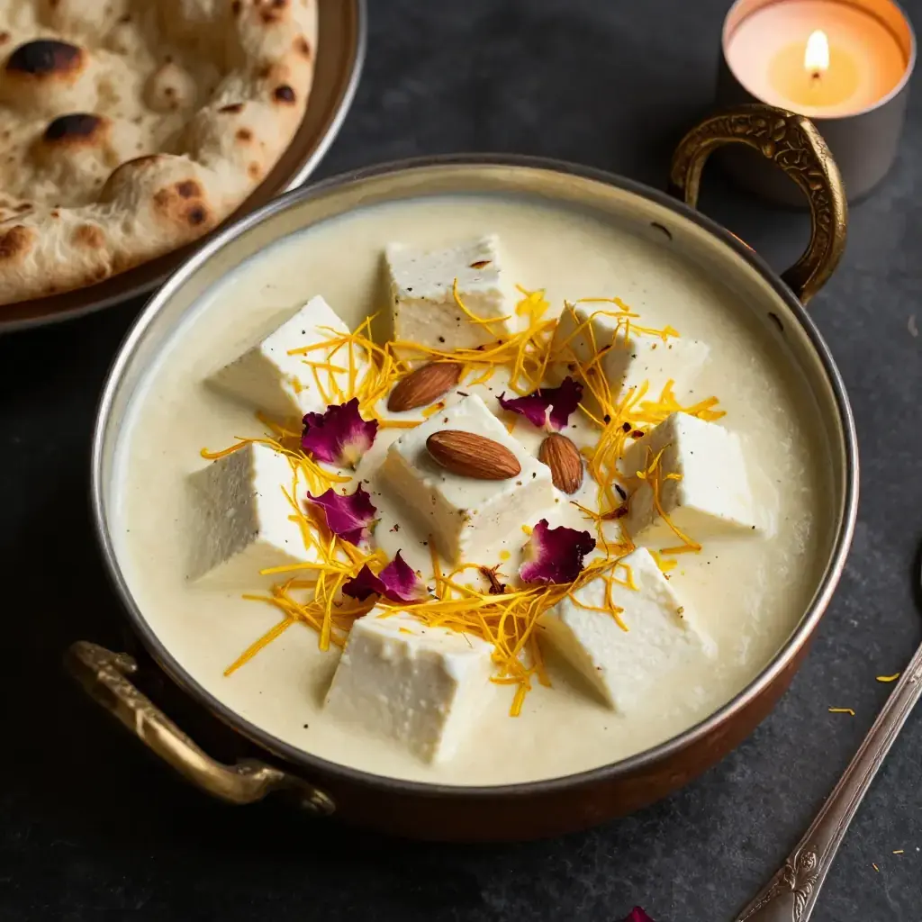Shahi Paneer (शाही पनीर — Royal Mughal Paneer in Saffron-Cream Sauce)