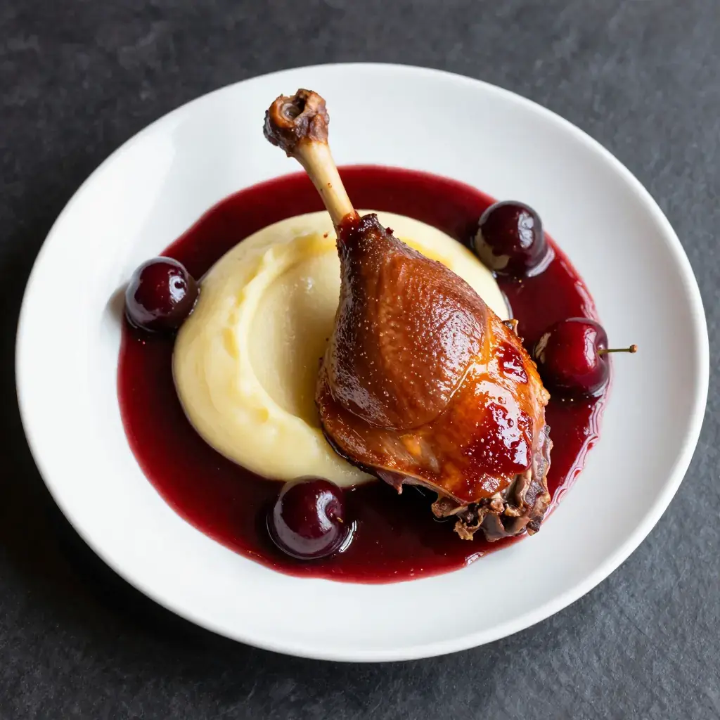 Canard aux Cerises (Canard aux Cerises — French Duck Legs Braised with Cherries)