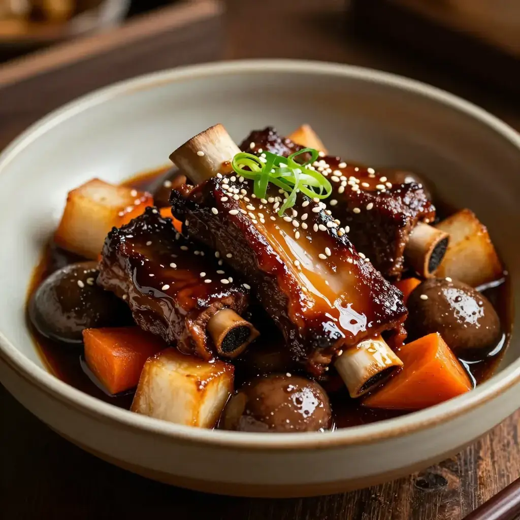 Galbi Jjim (갈비찜 — Korean Slow-Cooker Braised Beef Short Ribs)