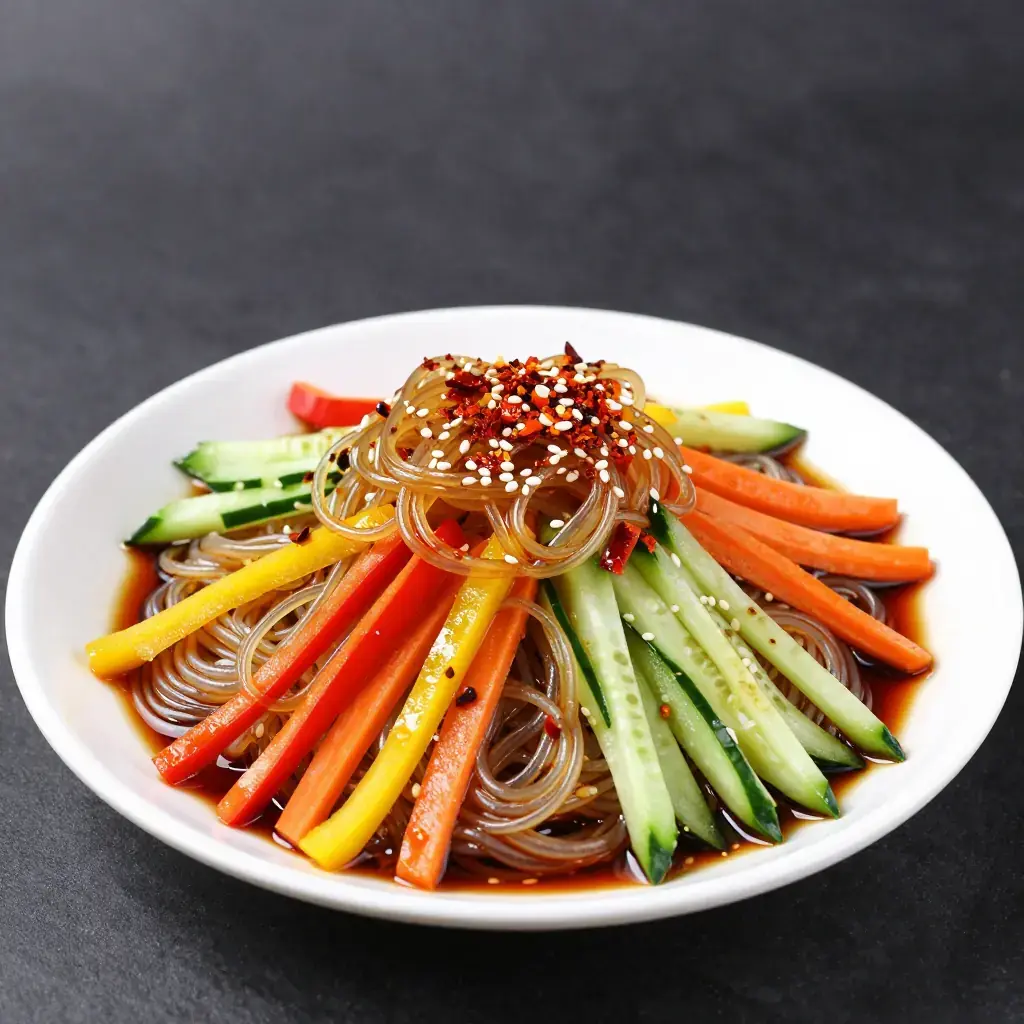 Japchae Naengchae (잡채냉채 — Korean Cold Raw Vegetable and Glass Noodle Salad)