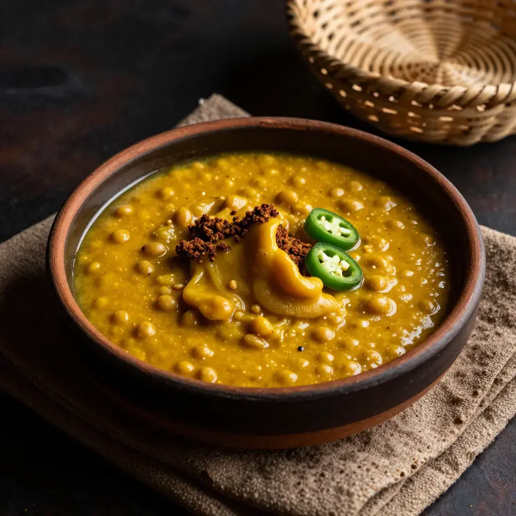 Ye'ater Kik Alicha (የአተር ቅቤ አልቻ — Ethiopian Slow-Cooked Yellow Split Pea Stew)