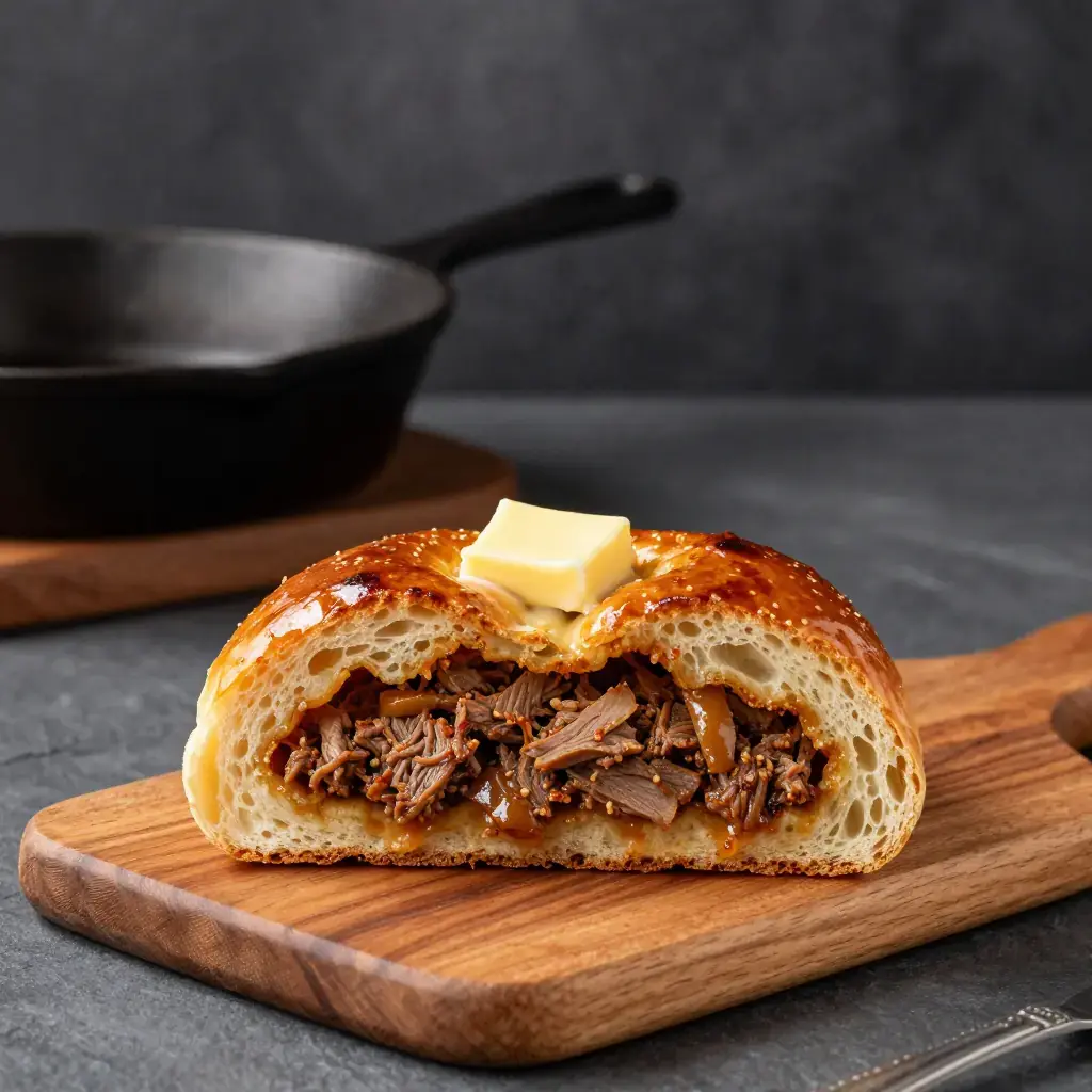 Kubdari (კუბდარი — Georgian Meat-Stuffed Bread from Svaneti)