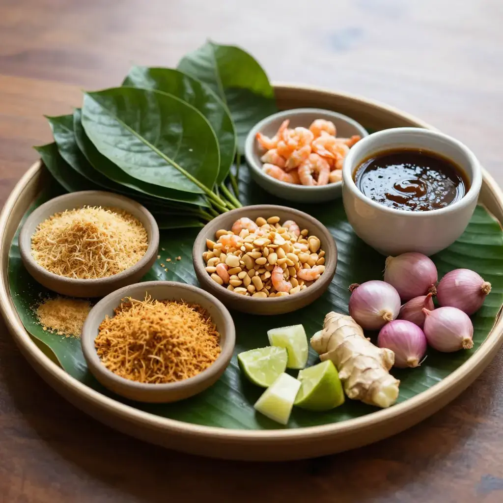Miang Kham (มี่ยงคำ — Thai Betel Leaf Wraps with Toasted Coconut and Dried Shrimp)