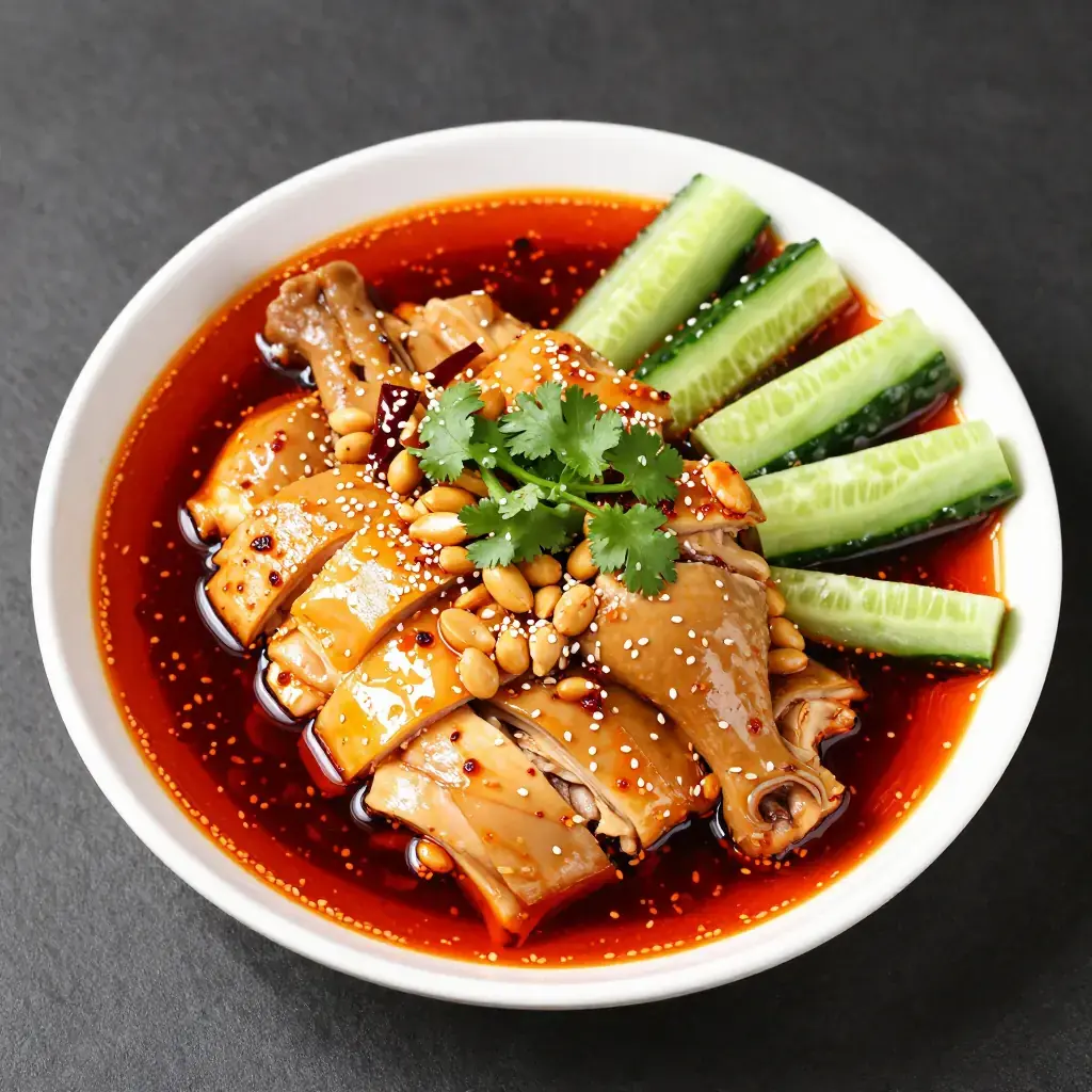 Kou Shui Ji (口水鸡 — Sichuan Saliva-Inducing Cold Poached Chicken with Chili Oil)