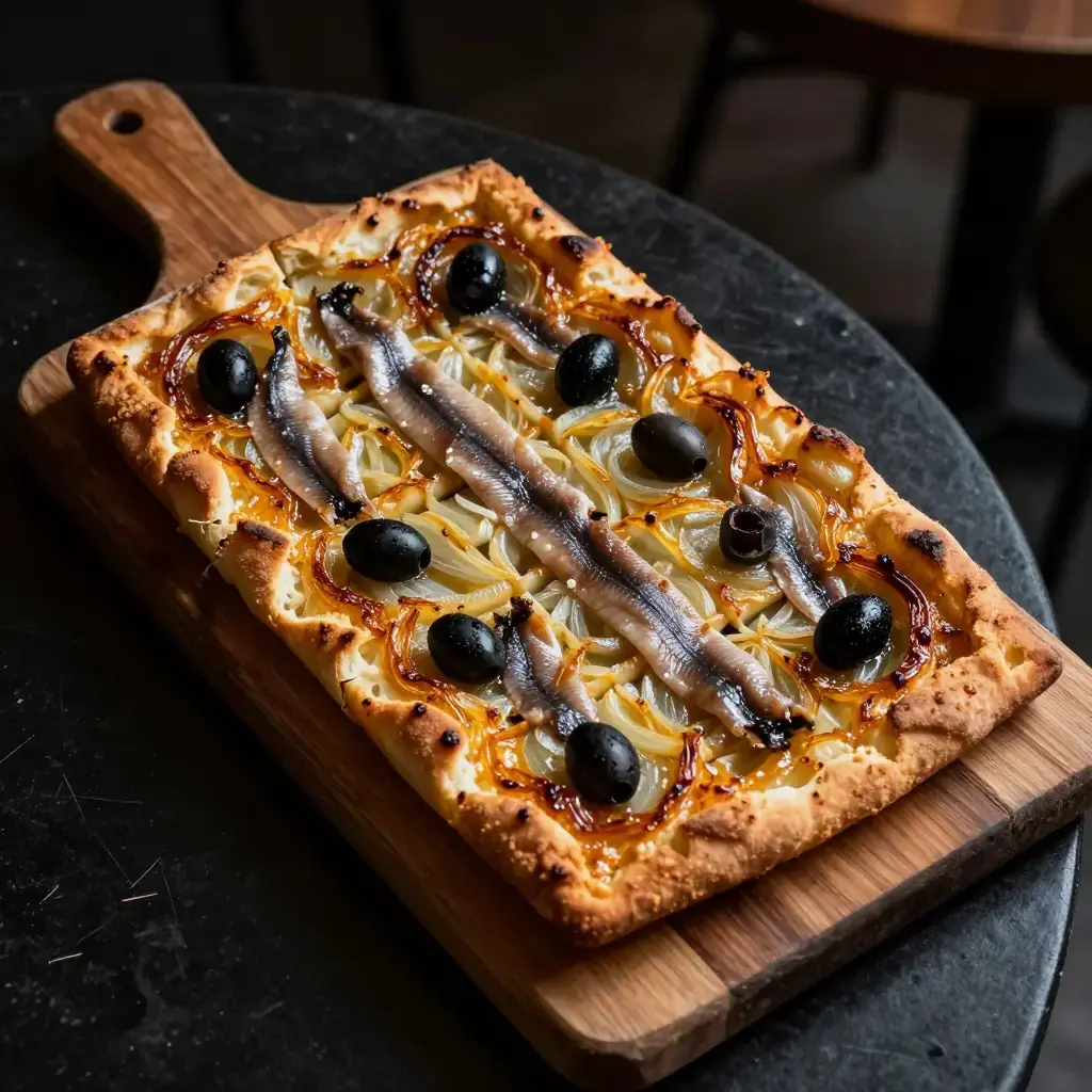 Pissaladière (Pissaladière — Provençal Caramelised Onion, Olive and Anchovy Tart)