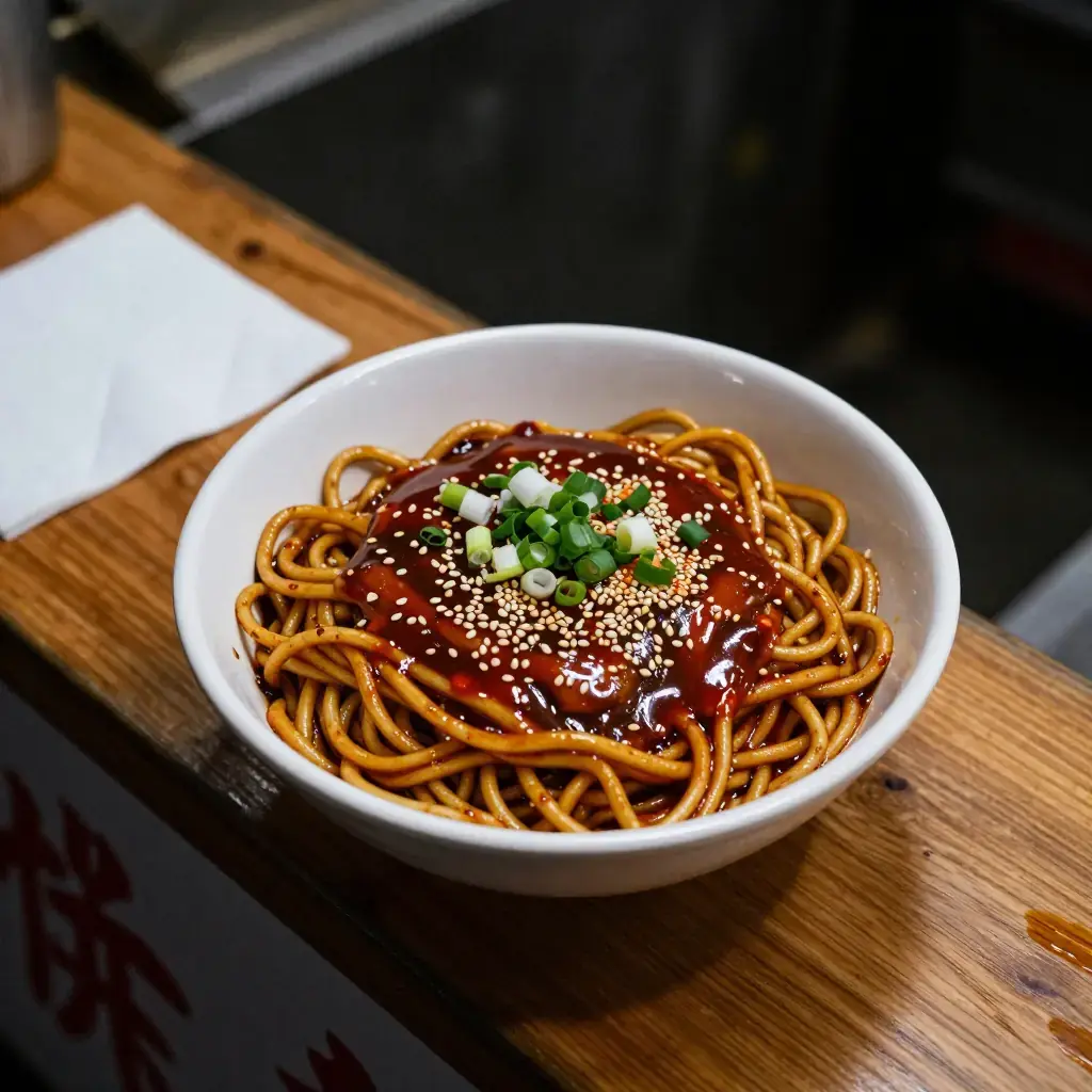 Zhong Ba Tian Shui Mian (重坝甜水面 — Sichuan Sweet-and-Spicy Cold Thick Noodles)