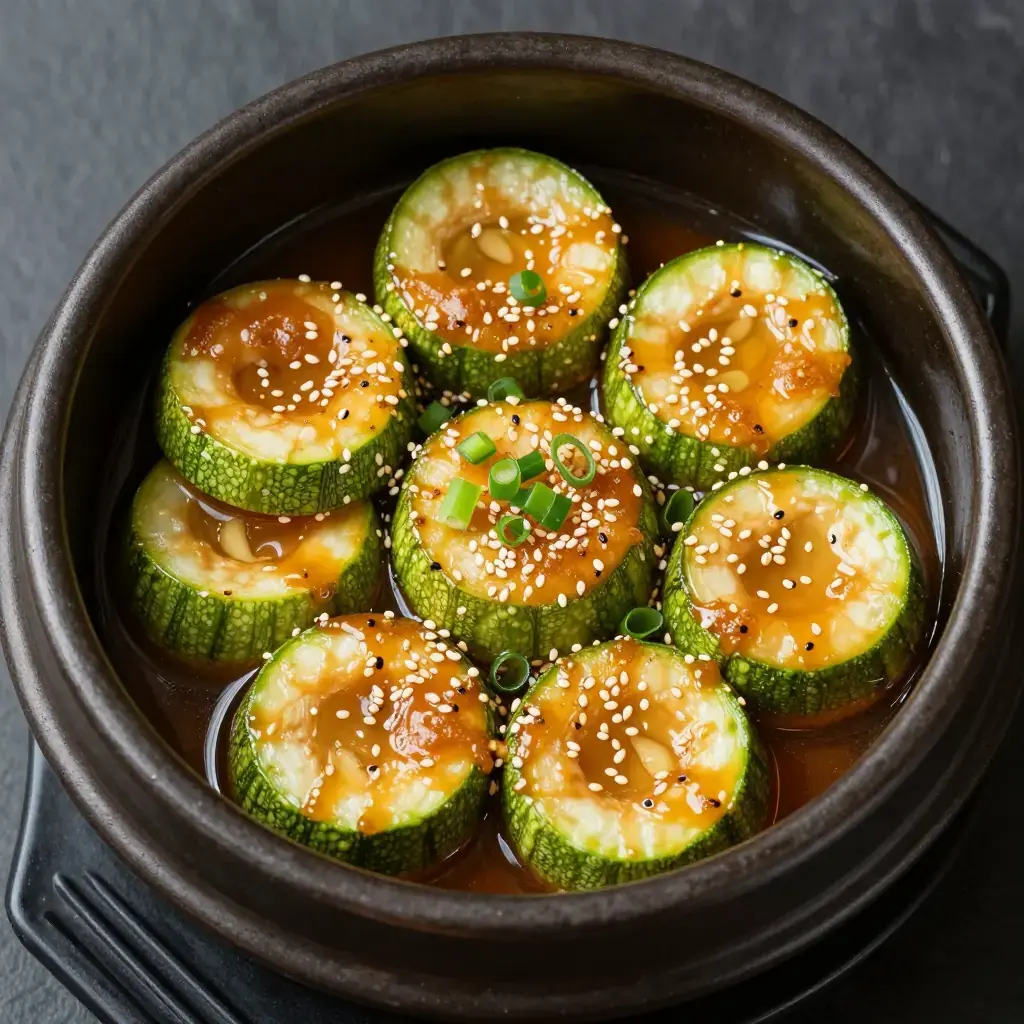 Hobak Jjim (호박찜 — Korean Slow-Braised Stuffed Zucchini)