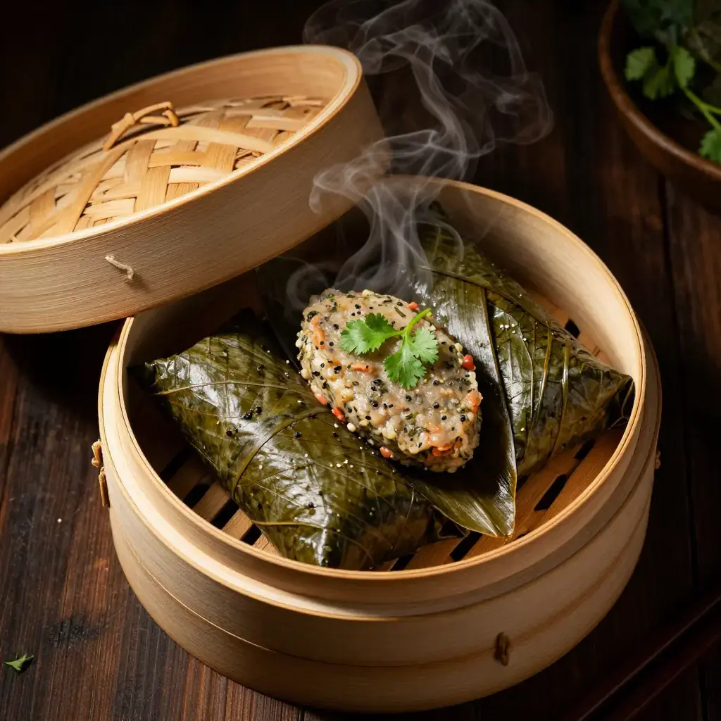 Yunnan Na Xi Rou Bing (纳西肉饼 — Naxi Steamed Pork and Herb Patties in Lotus Leaf)