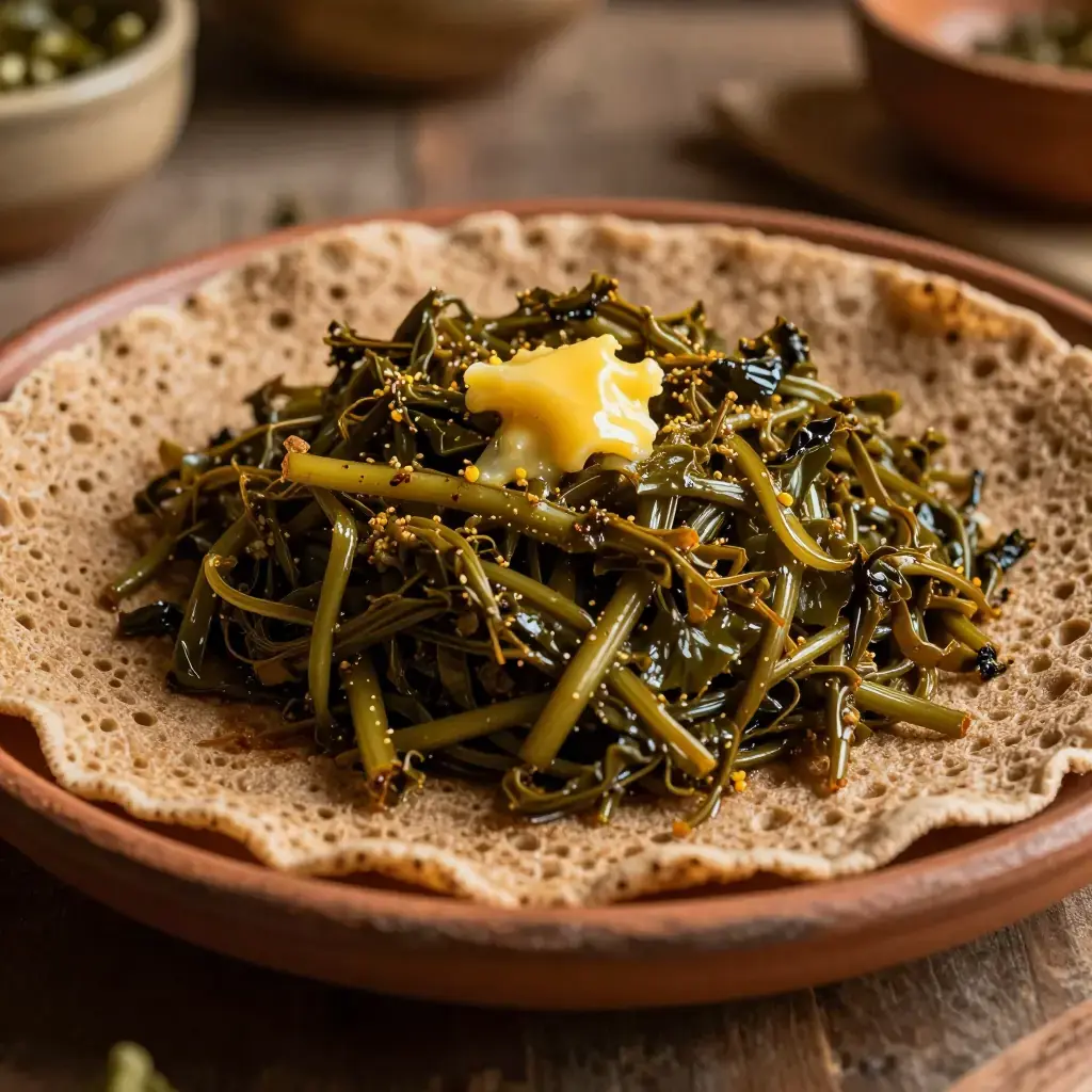 Gomen Wat (ጎመን ወጥ — Ethiopian Spiced Collard Greens)