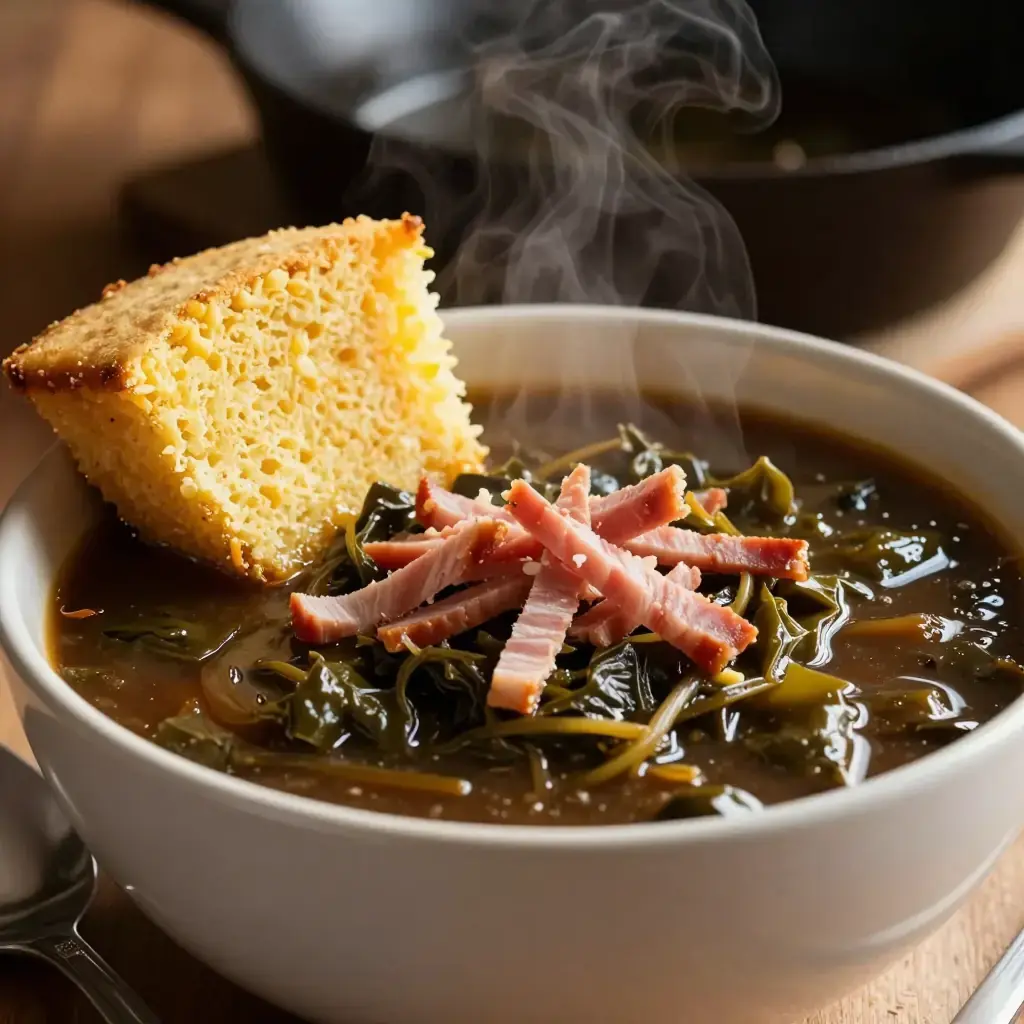 Pot Likker Soup with Cornbread