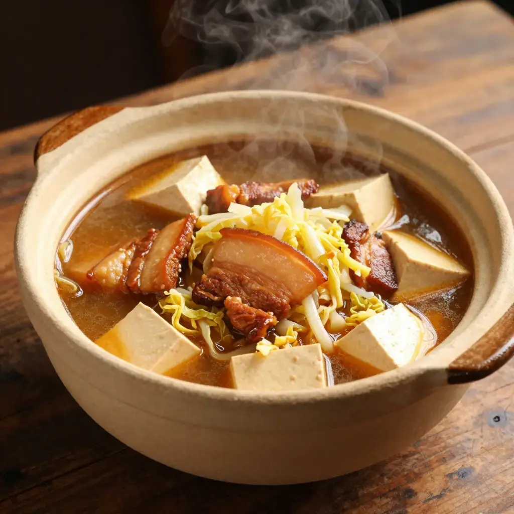Dongbei Pao Cai Dun Rou Dou Fu (泡菜炖肉豆腐 — Dongbei Fermented Cabbage and Pork Tofu Braise)