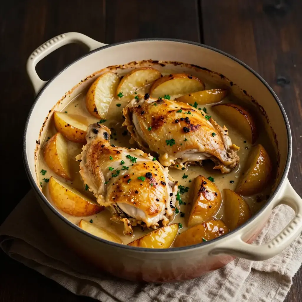 Poulet à la Normande (Normandy Chicken with Cream and Apples)