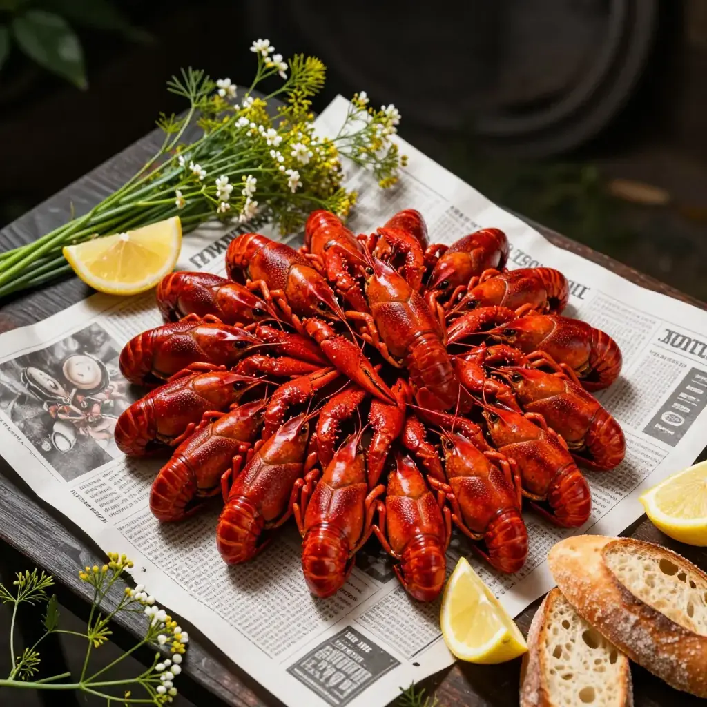 Kräftskiva (Swedish Crayfish Party with Dill and Schnapps Tradition)