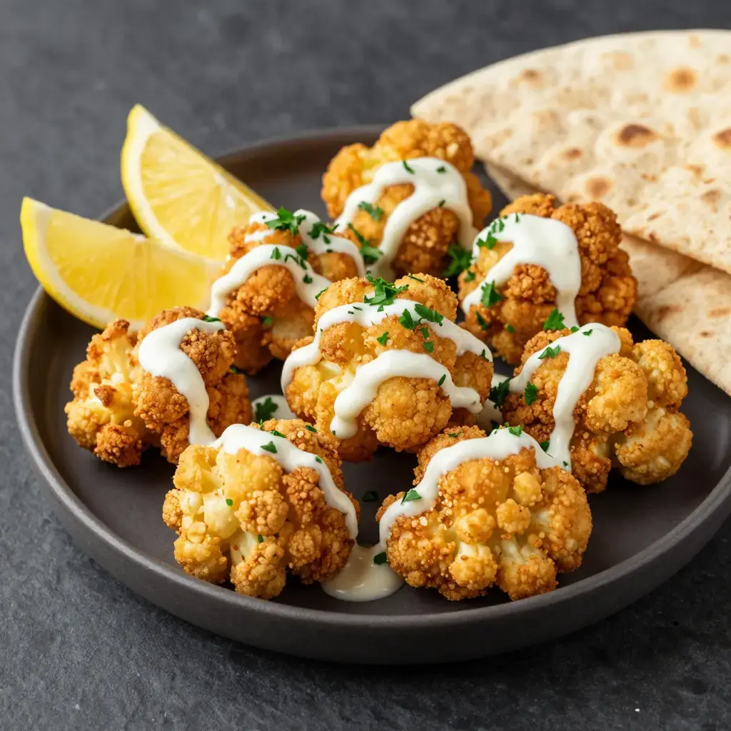Arnabeet Mekli bil Tahini (قرنبيط مقلي بالطحينة — Lebanese Fried Cauliflower with Tahini)
