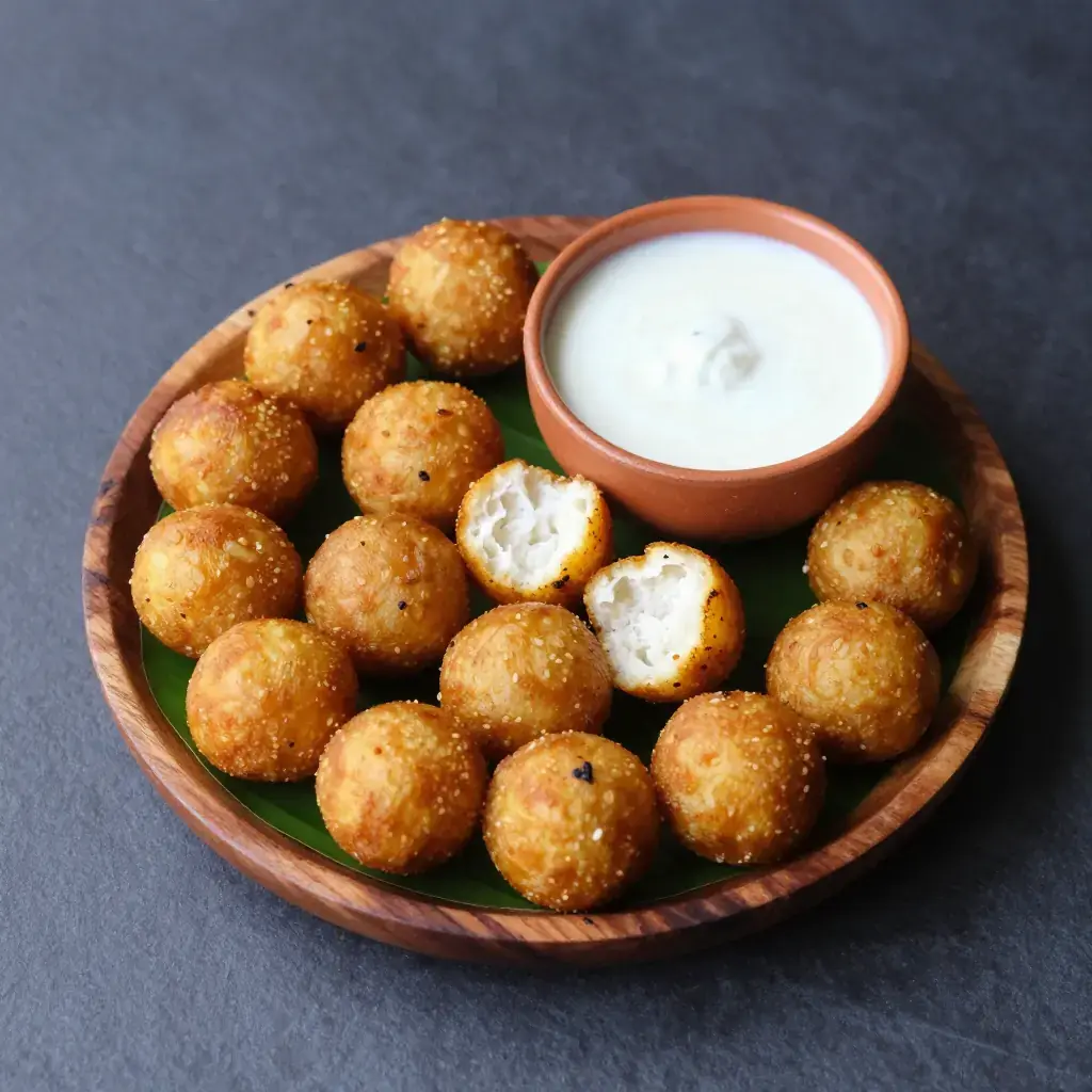 Kuzhi Paniyaram (குழி பணியாரம் — South Indian Fermented Lentil-Rice Dumplings in Spiced Oil)