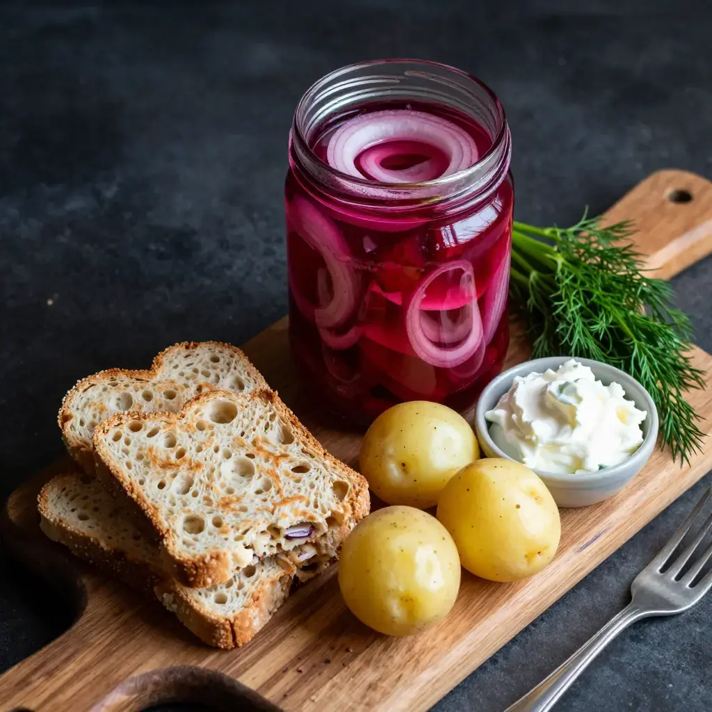 Inlagd Sill med Rödbeta (Swedish Pickled Herring with Beetroot)