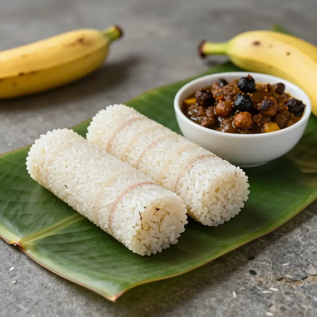 Puttu (പുട്ട് — South Indian Steamed Rice and Coconut Cylinders)