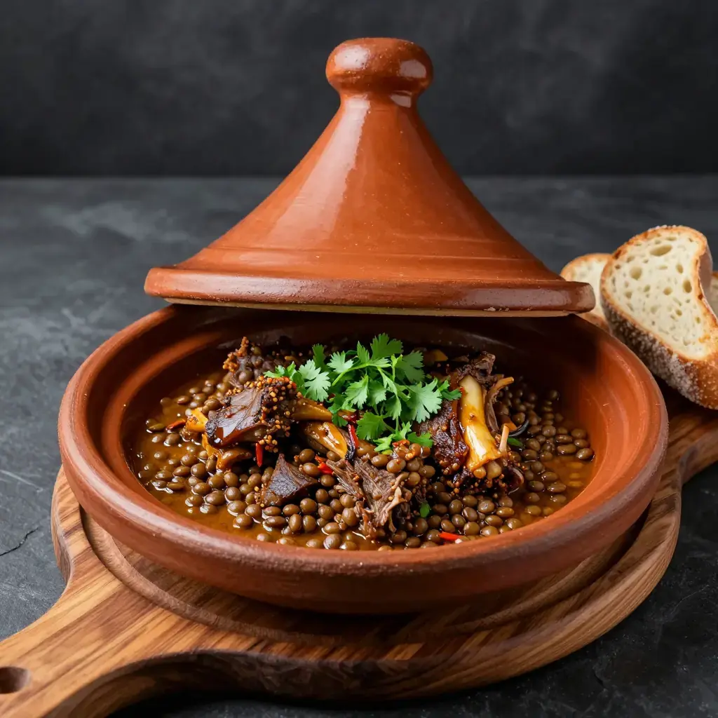 Tagine bil Adas wa Kharuf (طاجين العدس باللحم — Moroccan Slow-Cooked Lamb and Lentil Tagine)
