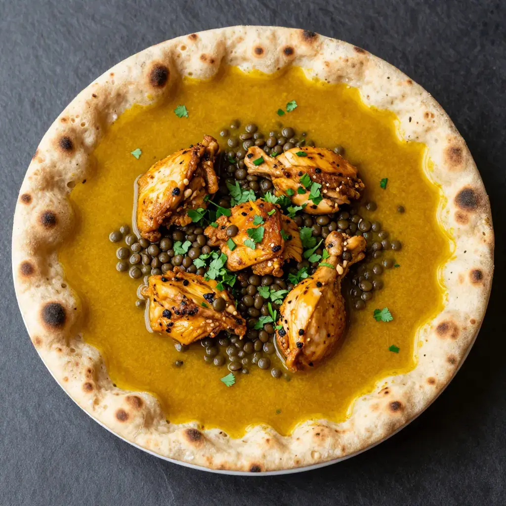 Rfissa (رفيسة — Moroccan Slow-Braised Chicken with Lentils and Msemen)