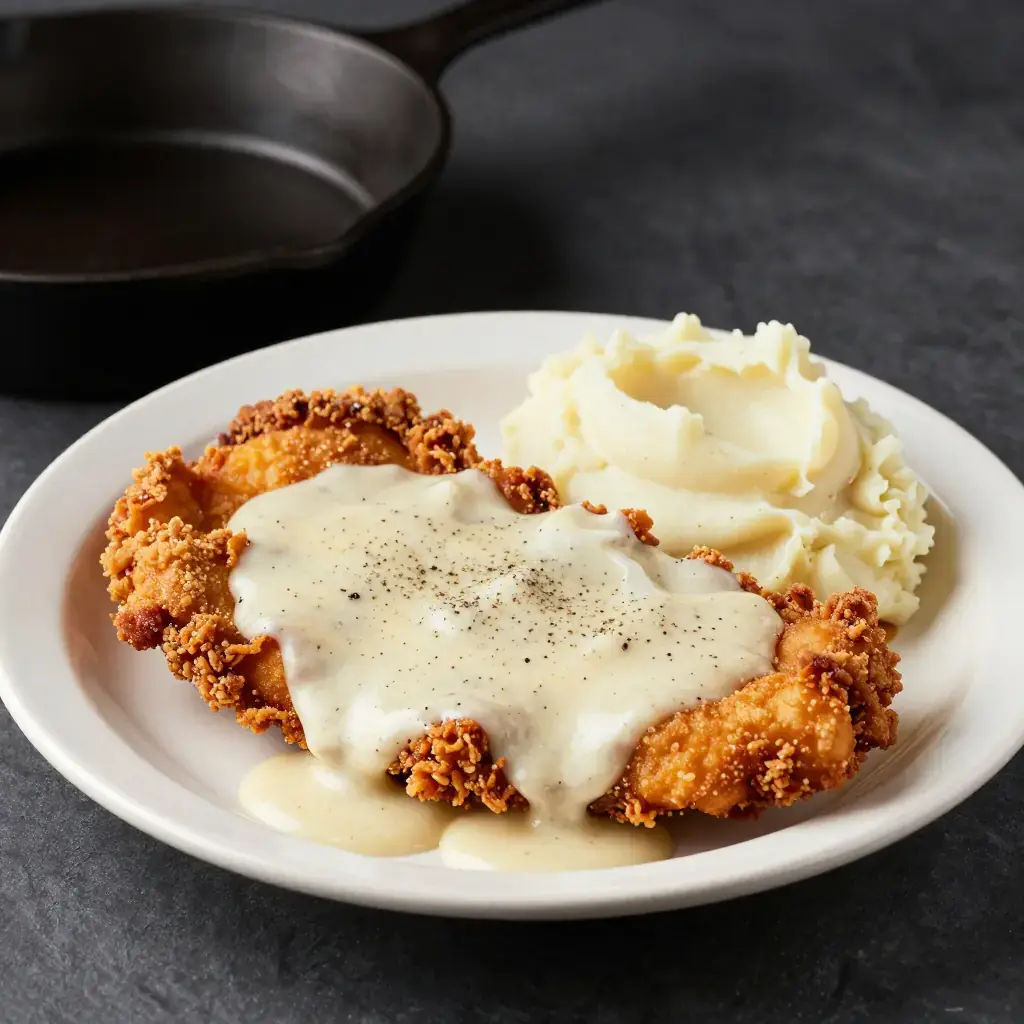 Chicken-Fried Steak with White Pepper Gravy