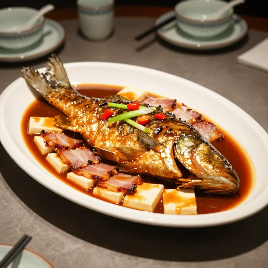 Hunan Zu An Yu (祖庵鱼 — Chairman's Braised Fish with Smoked Pork and Tofu)