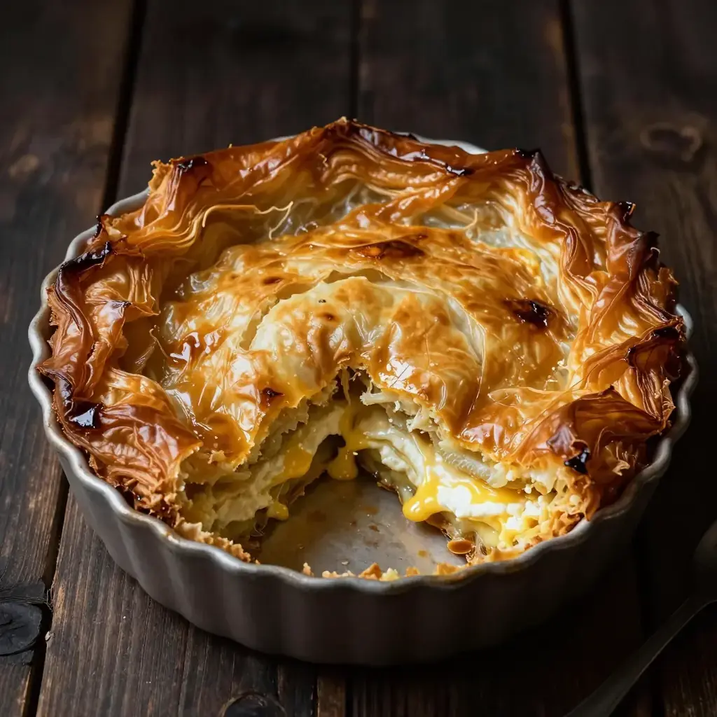 Gibanica (Гибаница — Serbian Layered Cheese and Egg Filo Pie)