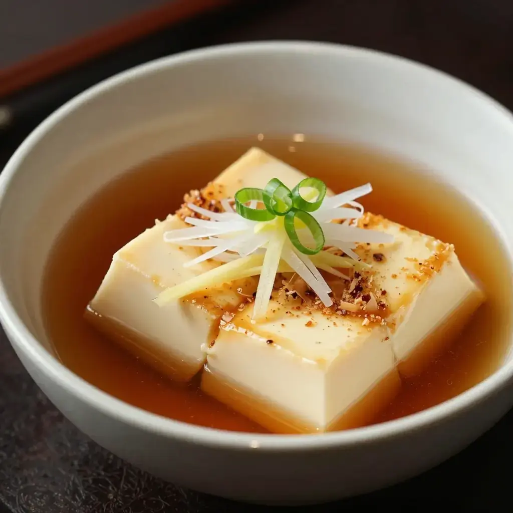 Agedashi Tofu (揚げ出し豆腐 — Deep-Fried Silken Tofu in Dashi Broth)