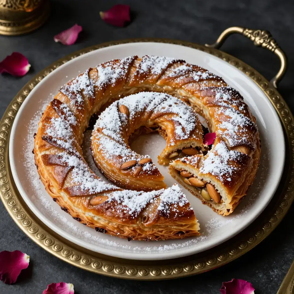 M'hanncha (المحنشة — Moroccan Almond Serpent Cake)