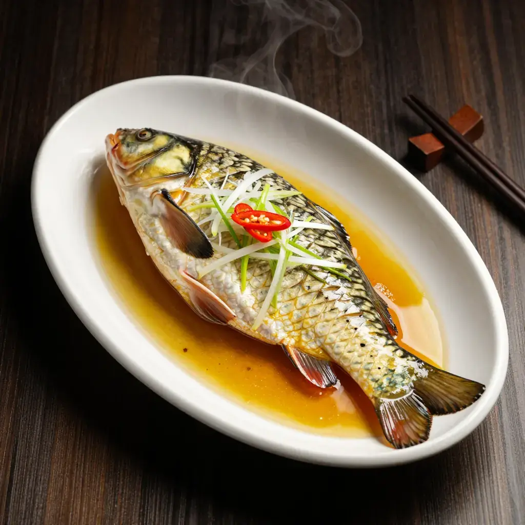 Hunan Qingzheng Cayu (湖南清蒸草鱼 — Hunan Steamed Grass Carp with Scallions and Ginger)