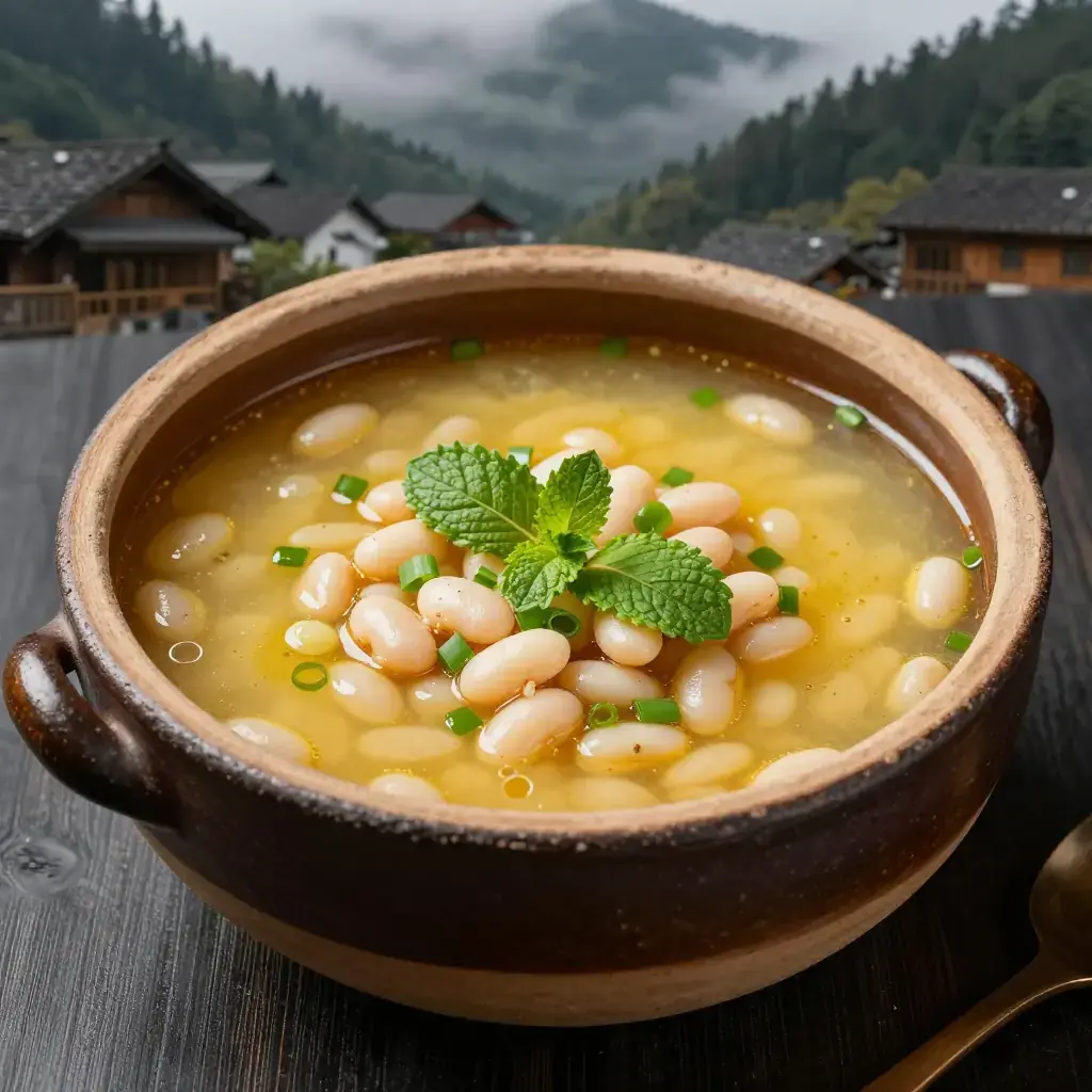 Yunnan Suanjiang Bai Dou Tang (云南酸浆白豆汤 — Yunnan Sour-Broth White Bean Pot)