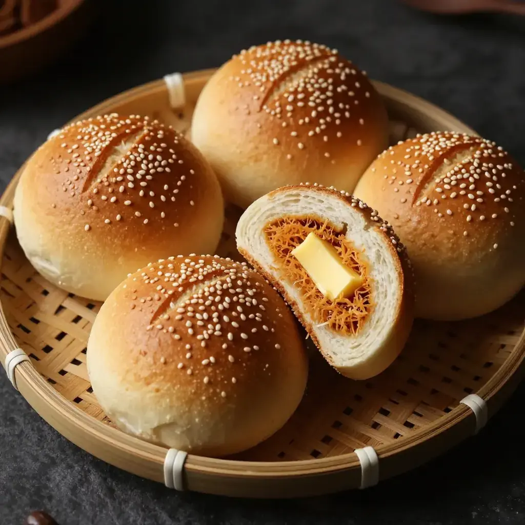 Gai Mei Bao (雞尾包 — Hong Kong Cocktail Buns with Coconut Filling)