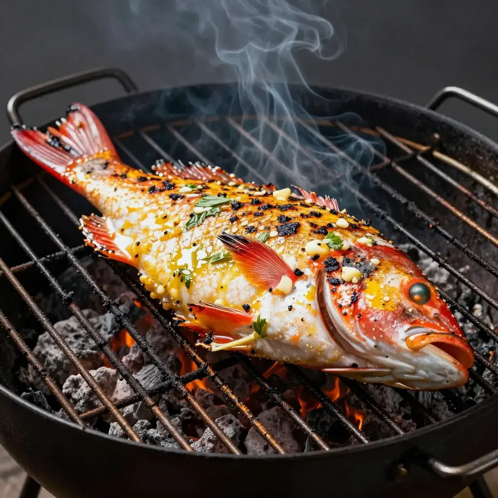 Grilled Redfish on the Half Shell