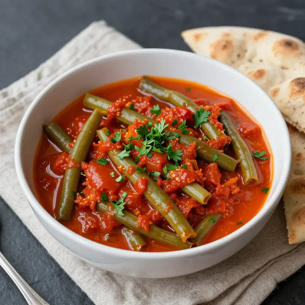 Loubieh bil Zayt (لوبية بالزيت — Lebanese Green Beans in Spiced Tomato)