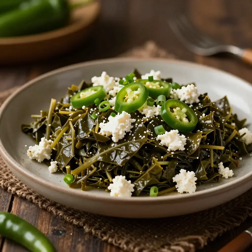 Ayib be Gomen (አይብ በጎምን — Ethiopian Fresh Cheese with Greens Salad)