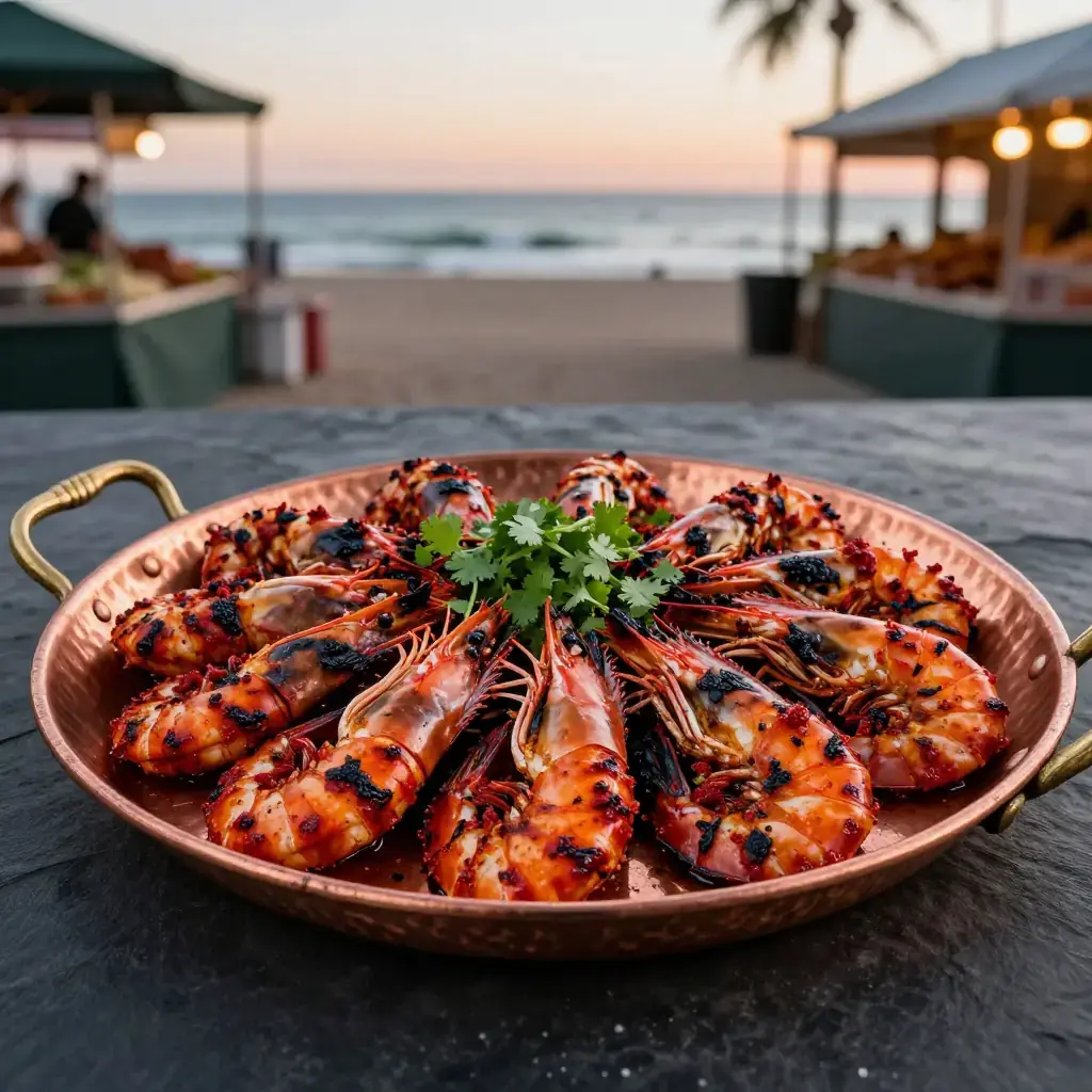 Gambas Grillées au Charmoula Rouge (Moroccan Grilled Prawns with Red Chermoula)