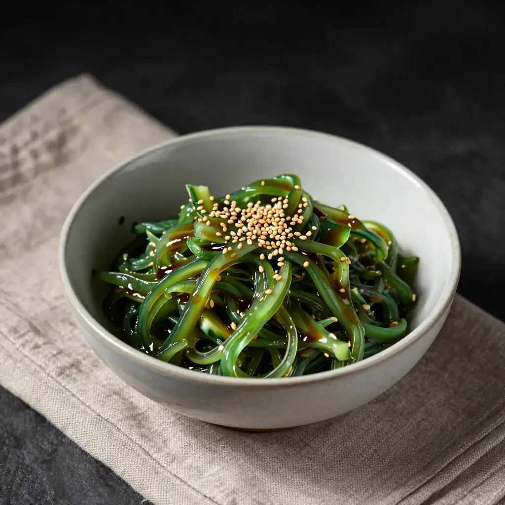 Tataki Kyuri to Wakame no Sunomono (たたきキュウリとわかめの酢の物 — Smashed Cucumber and Seaweed Vinegar Salad)