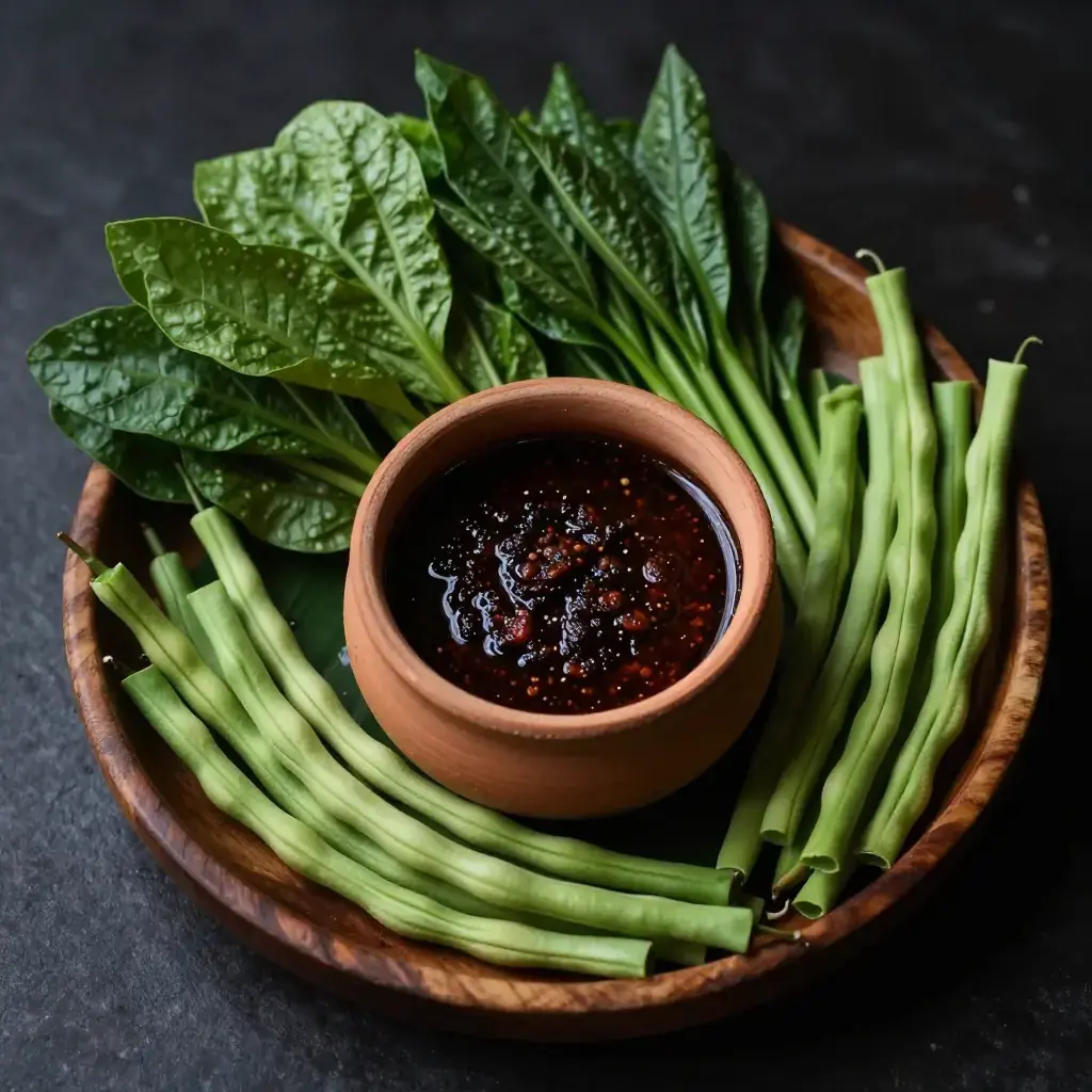 Nam Prik Pla Ra (น้ำพริกปลาร้า — Fermented Fish Chilli Dip with Vegetables)
