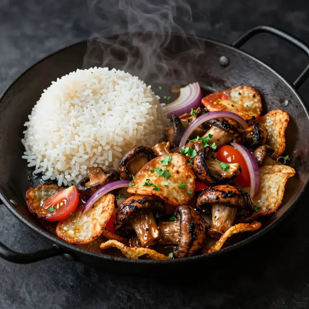 Lomo Saltado de Champiñones (Mushroom Lomo Saltado)