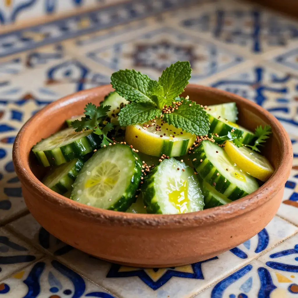 Salade de Concombre à la Menthe et Coriandre (Moroccan Cucumber Herb Salad)