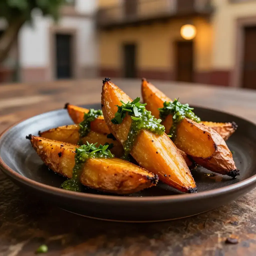 Boniato Asado con Mojo Verde Cubano (Roasted Cuban Sweet Potato with Green Mojo)