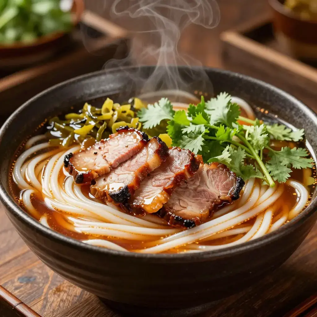 Yunnan La Zhu Rou Dun Mi Xian (云南腊猪肉炖米线 — Yunnan Braised Cured Pork Rice Noodle Soup)