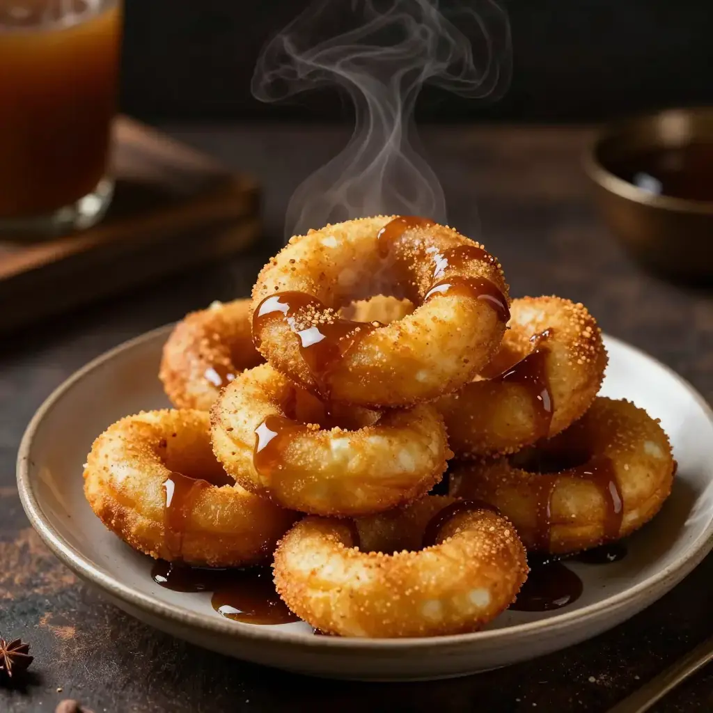 Picarones con Miel de Chancaca (Peruvian Sweet Potato and Squash Fritters with Molasses Syrup)