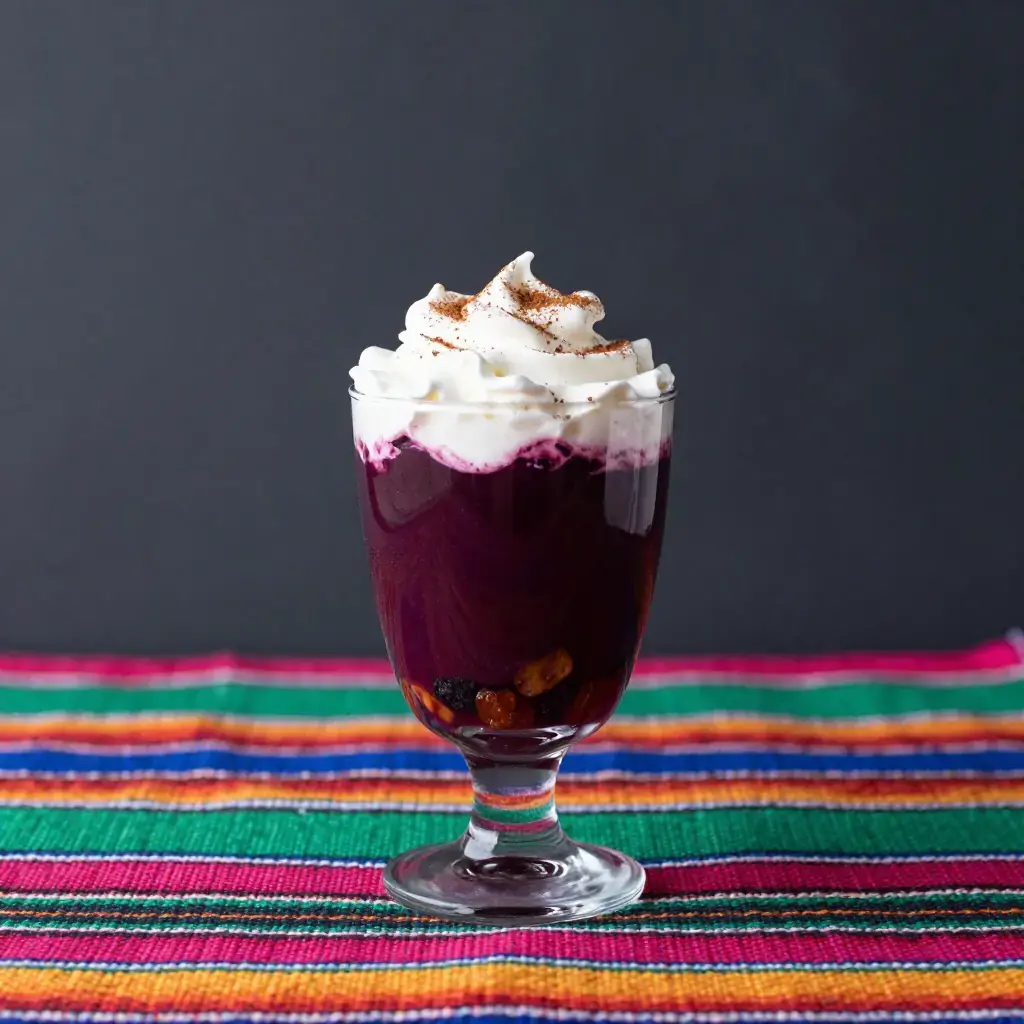 Mazamorra Morada con Crema (Peruvian Purple Corn Pudding with Cream)