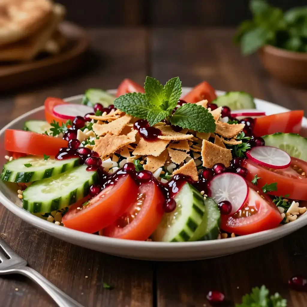 Fattoush (فتوش — Lebanese Crispy Bread and Herb Salad)