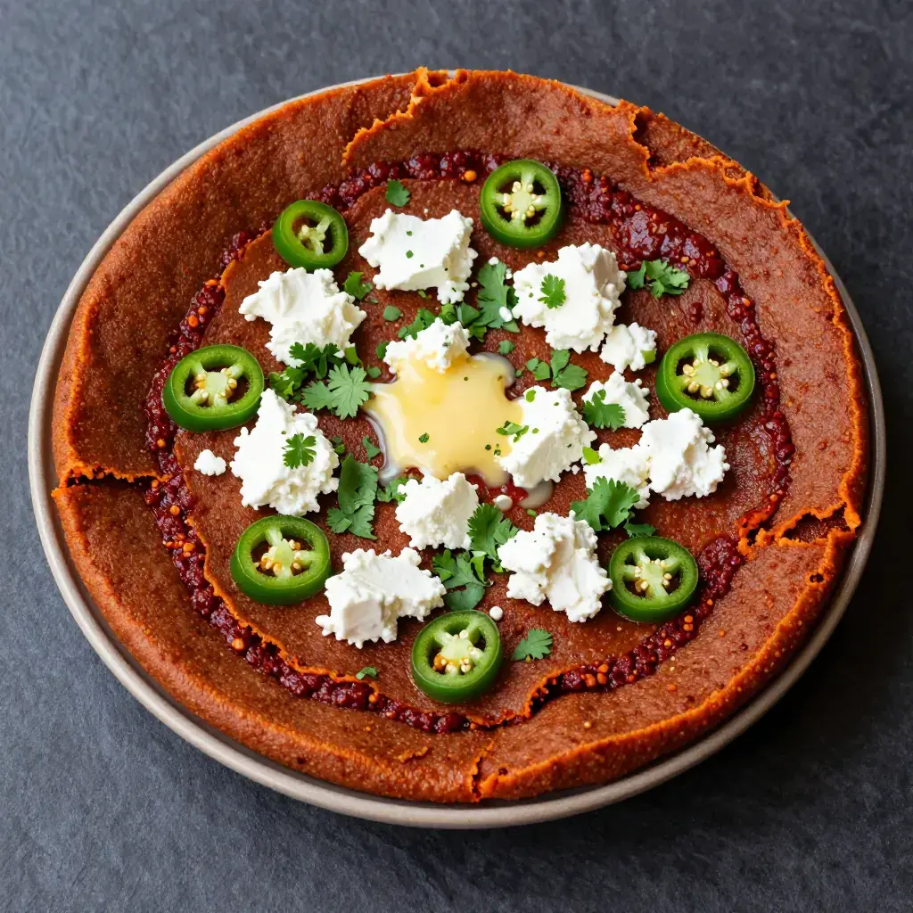 Injera Firfir be Ayib (Injera Pieces with Cheese and Herb Breakfast)